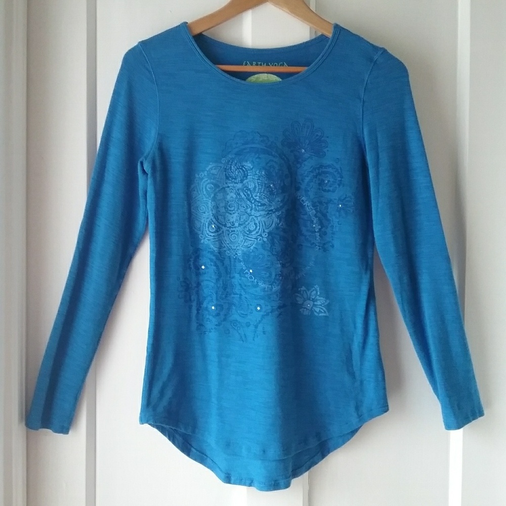 Earth Yoga | Organic Blue Long Sleeve Top
